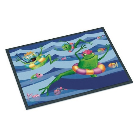 Carolines Treasures Frogs Swimming Indoor or Outdoor Mat, 18 x 27 in. APH0089MAT